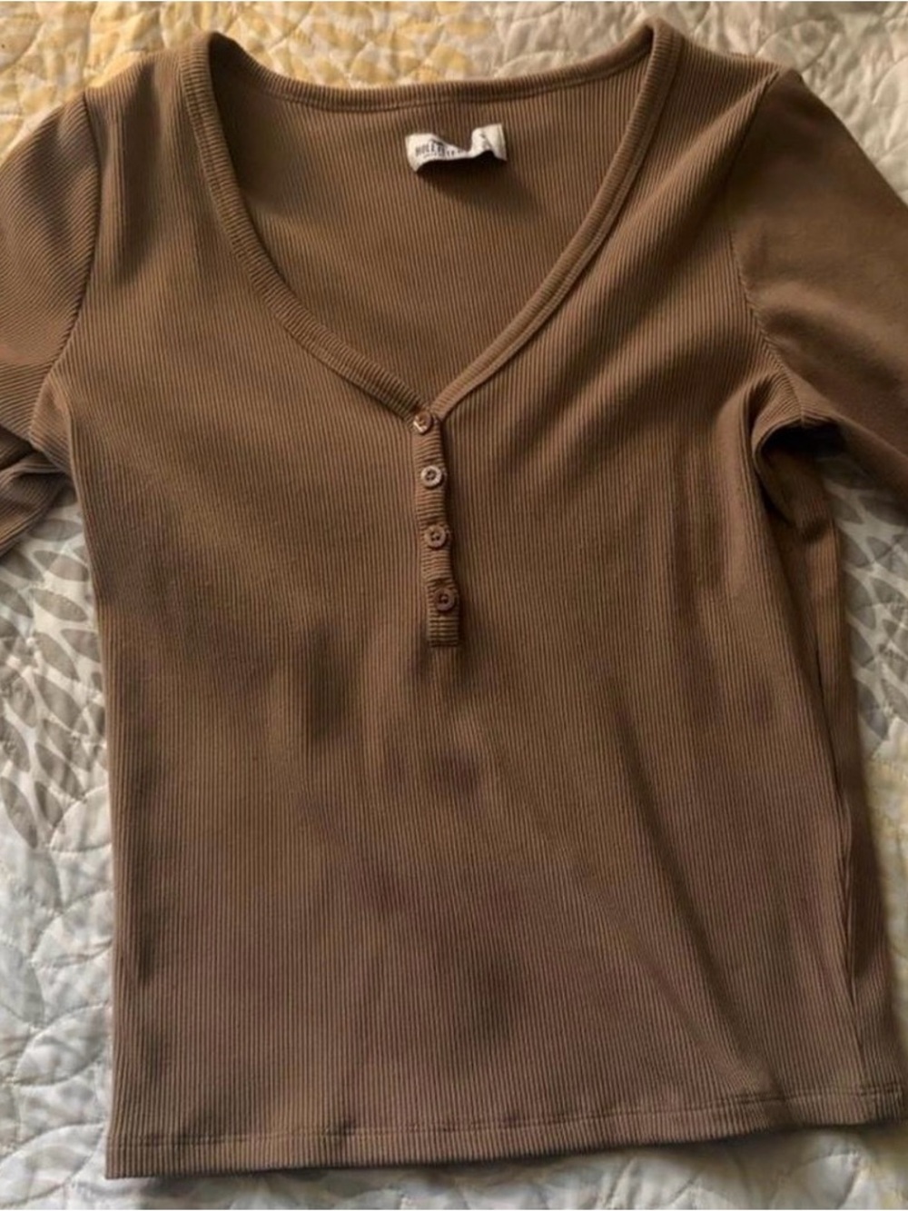 Vintage HOLLISTER Brown Ribbed Top